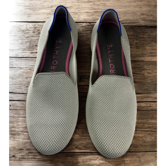 Rothy’s The Loafer Double Stitch Linen Tan Cream Slip On Shoes Women’s Size 8 - Picture 16 of 16